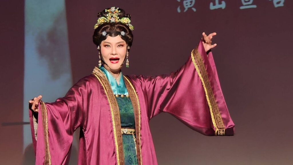 ▲演員的唱腔與身段，將角色詮釋的貼切且迷人，讓觀者十分感動。（記者 辛澎祥/攝）