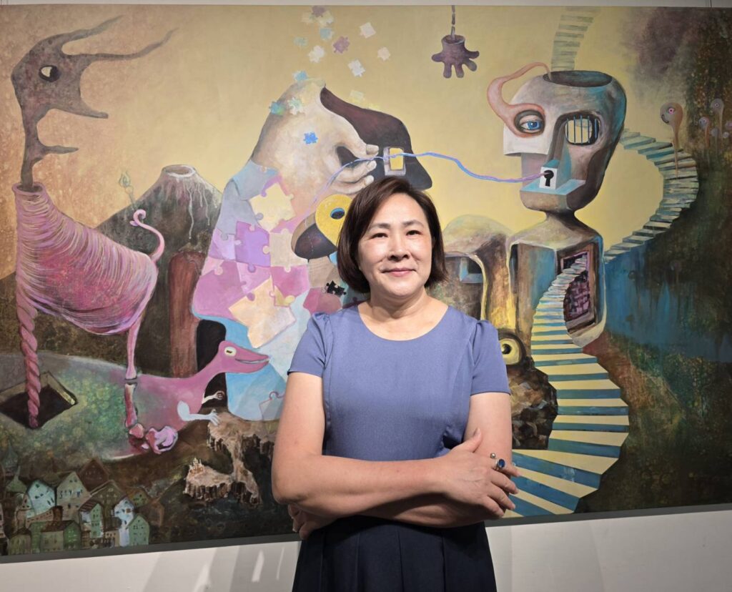 ▲莊麗珠2026年個展以「無有之境」的展覽主題,呈現她多年來對生命體悟、存在環境與精神世界的深刻觀察與心得體現,展現她心力呈現的重要藝術歷程。(記者 詹佳綺/攝)