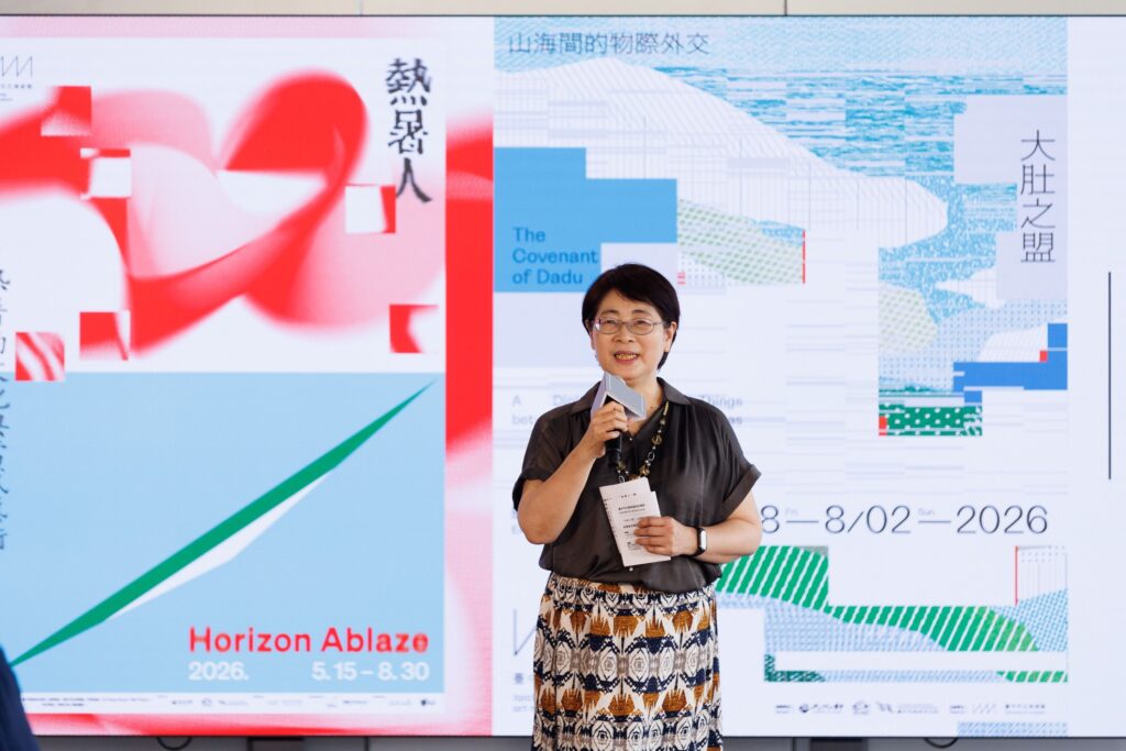 文化局長陳佳君出席中美館「大肚之盟」「熱暑人」雙展聯合開幕致詞。（圖/臺中市立美術館提供)