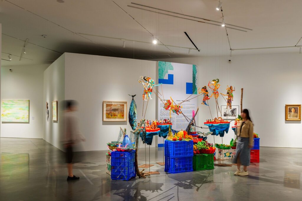 「大肚之盟」展覽－展覽室D，子題「臺地．驛站．贊助」。（圖/臺中市立美術館)