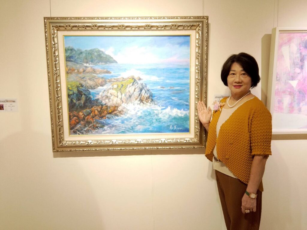▲臺灣國際藝術協會理事長謝春美，對此次質量兼俱的展覽表達參與盛會的榮耀感。（圖/臺中市政府文化局 提供）