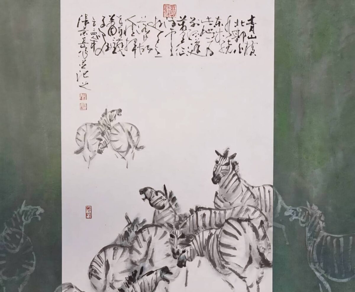 彩墨與線條的律動  南投名間鄉濁水村婦女大學張景岳師生聯展