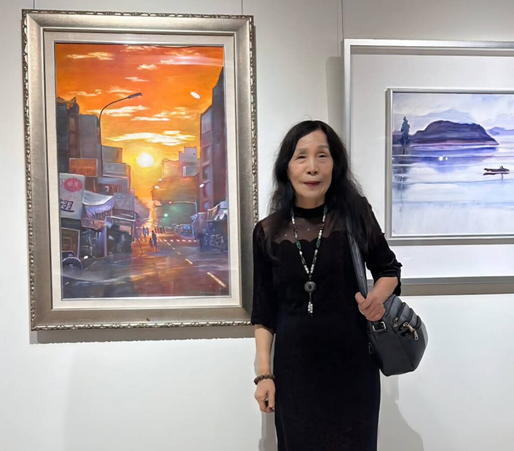 ▲精湛創作技藝,作品呈現東西方藝術交融的油畫家曾淑慧老師,在三位高徒聯展作品中展現其細膩多彩的特質與美感。(圖/南投文化局 提供)